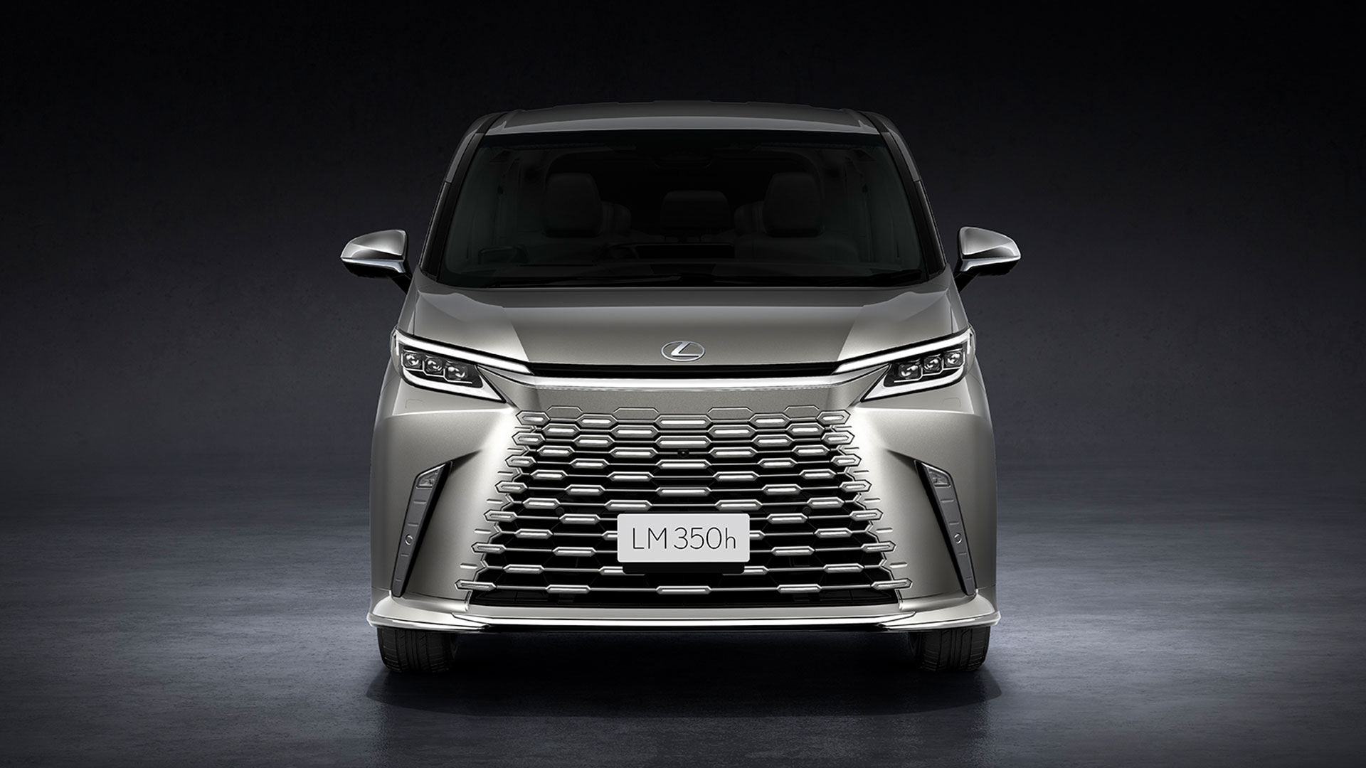 Front on view of the Lexus LM 350H