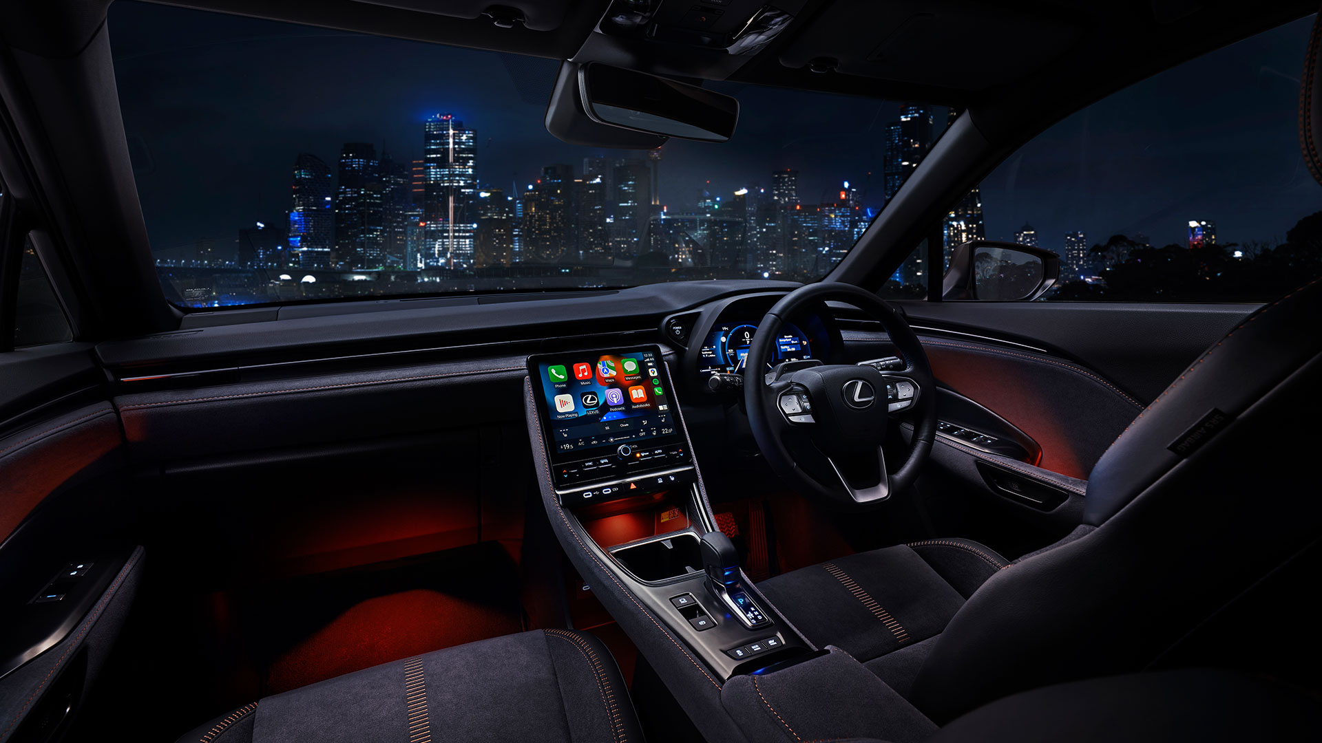 Interior of a car with illumination.