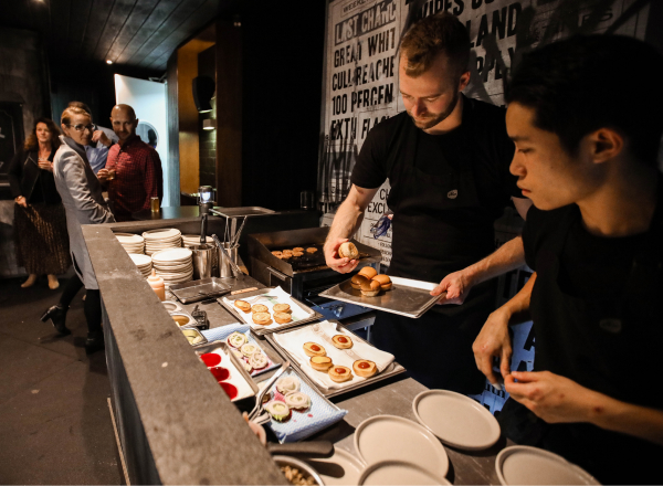 Food preparation at Attica event 2019