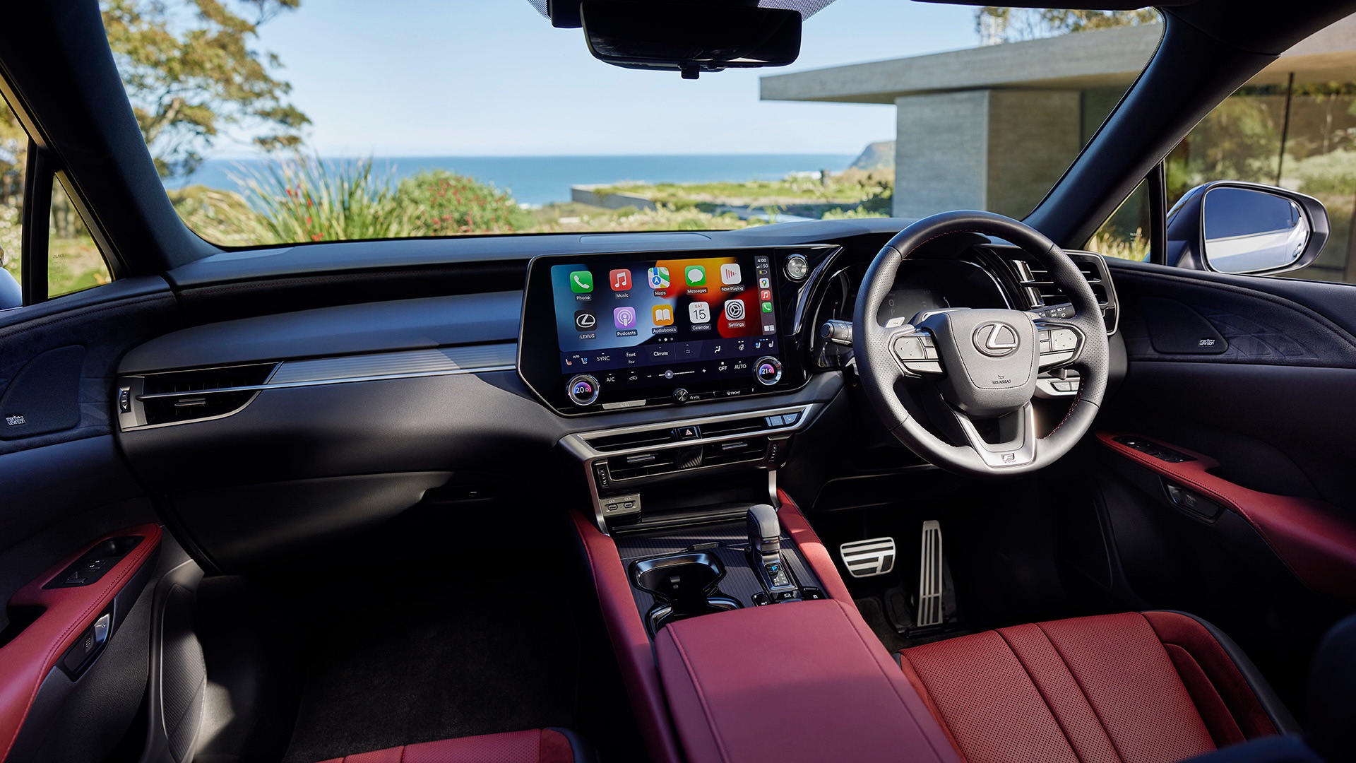 Interior view of the Tazuna Cockpit in the Lexus RX