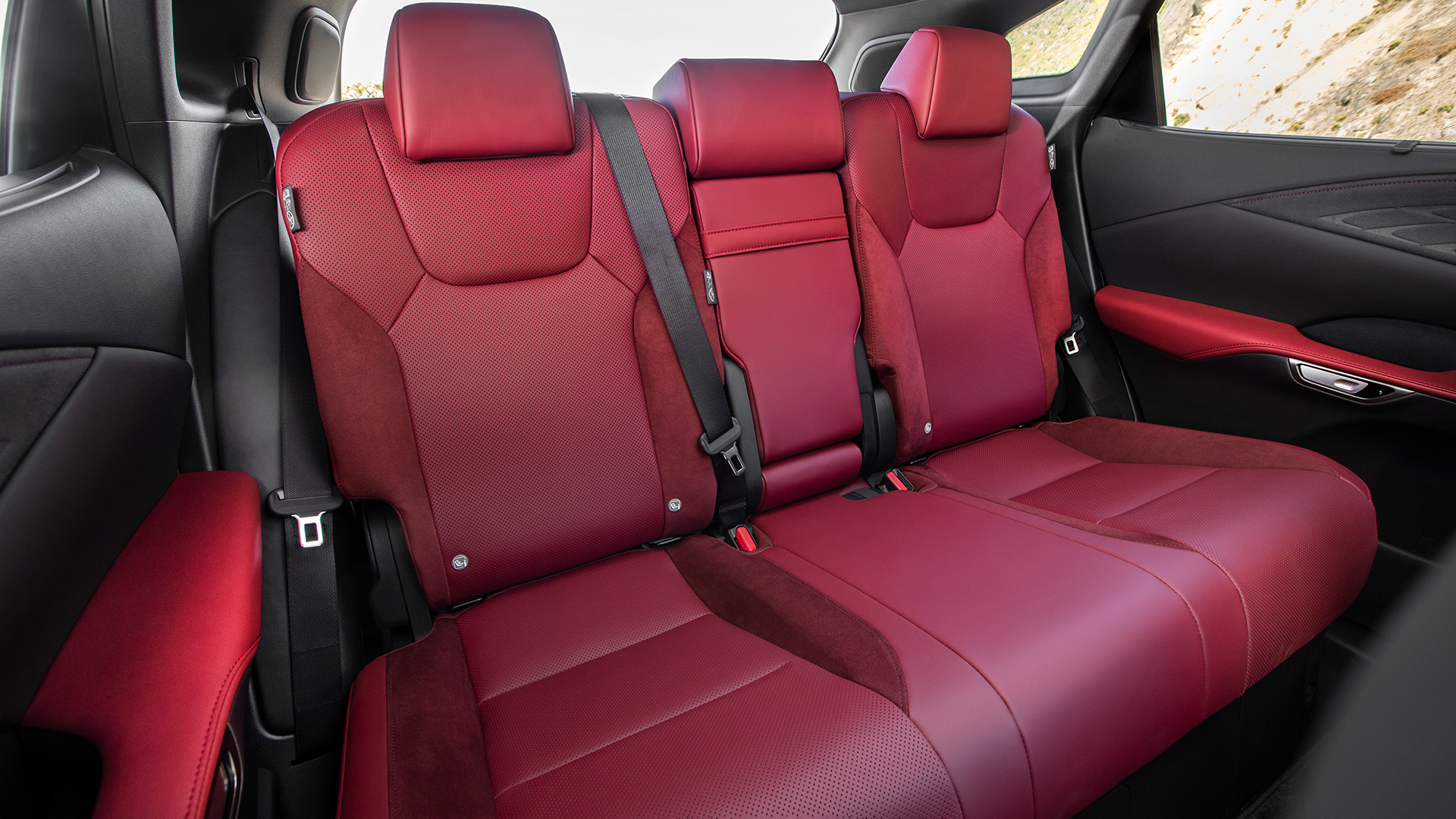 The rear seats of the 2023 Lexus RX 500h F Sport Performance