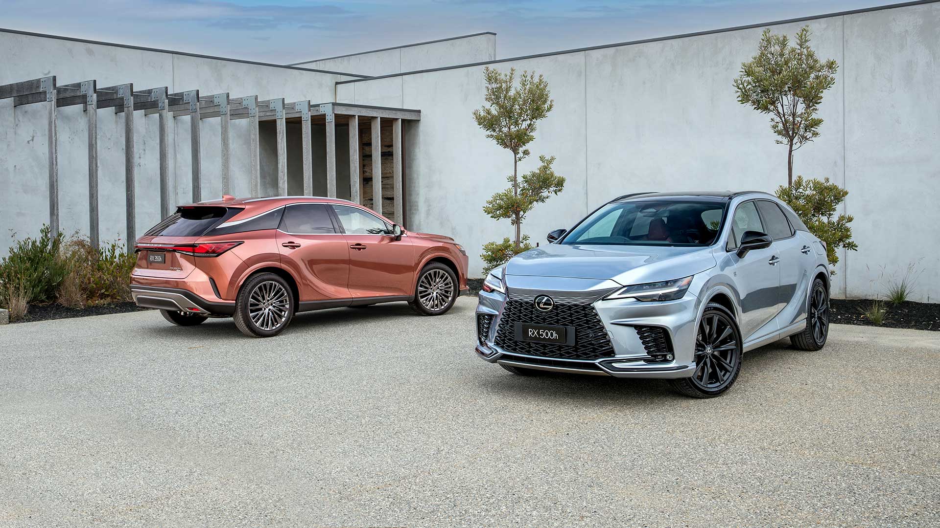 RX Hybrid variants (RX 350h left, and RX 500h) accounted for 85 per cent of all RX sales in 2023.